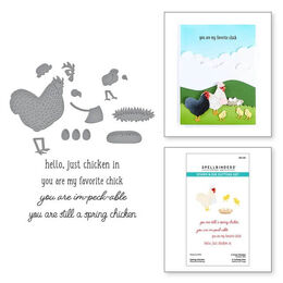 Spellbinders Clear Stamps & Die Set - On the Farm Collection - Spring Chicken