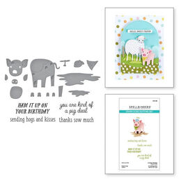 Spellbinders Clear Stamps & Die Set - On the Farm Collection - Ham it Up