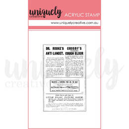 Uniquely Creative Mark Making Mini Stamp - Vintage Newspaper