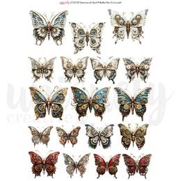 Uniquely Creative - Steampunk Graffiti Butterflies Cut-a-Part Sheet