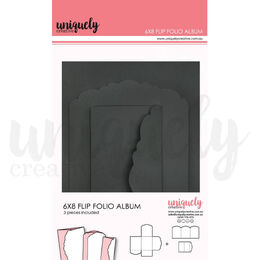 Uniquely Creative - 6" x 8" Flip Folio Album - Black